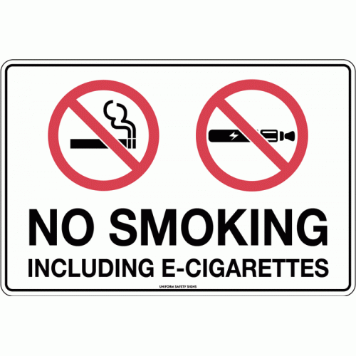 NO SMOKING INCLUDING E-CIGARETTES PROHIBITION SIGN