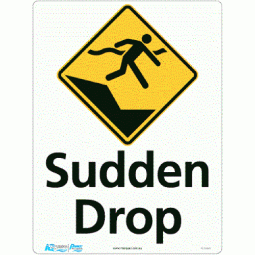 Sudden Drop Diamond Warning Sign