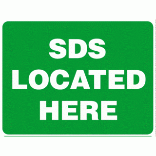 Emergency SDS Located Here Sign